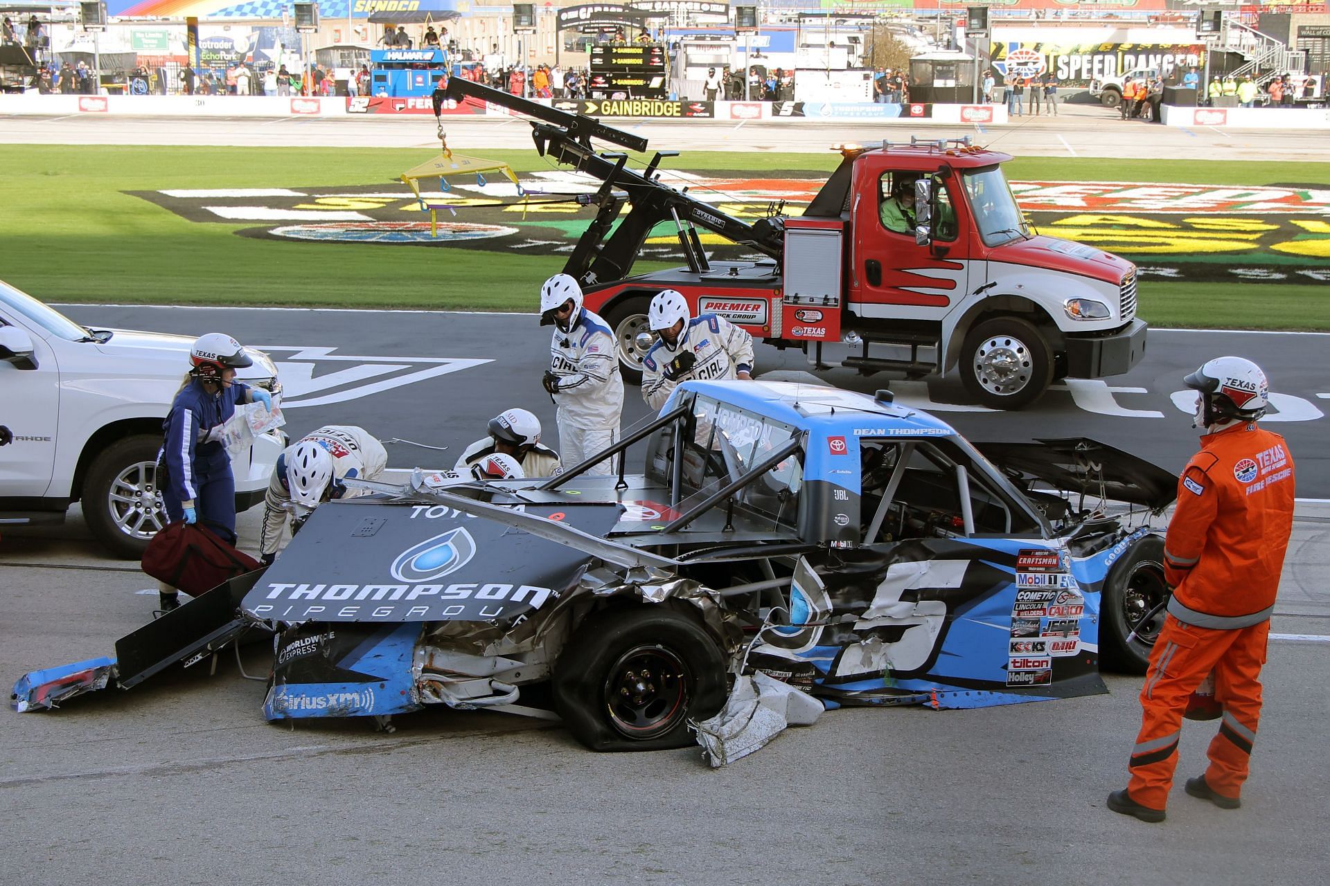 Thompson&#039;s car after the wreck