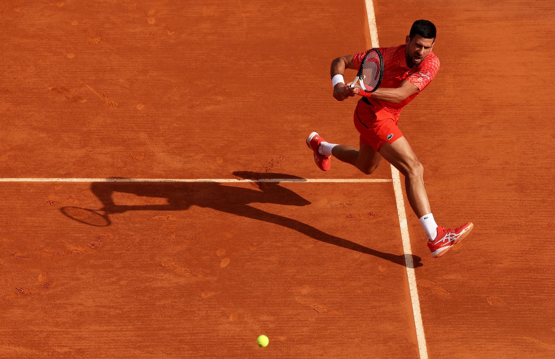 Novak Djokovic in action at the 2023 Rolex Monte-Carlo Masters