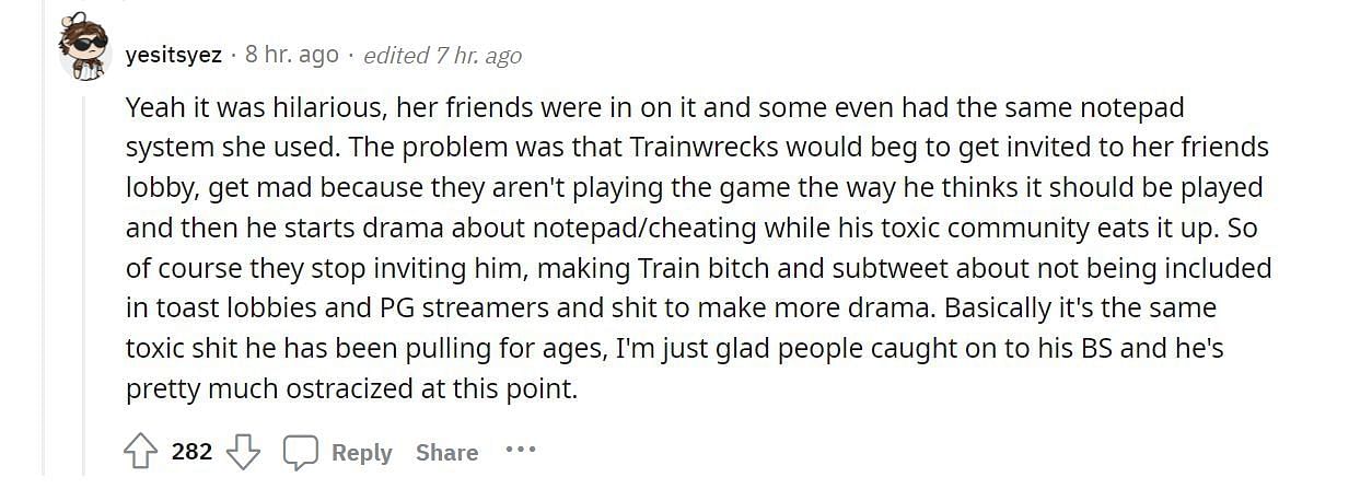 User points out Tyler&#039;s so-called toxic nature (Image via r/LivestreamFail Reddit)