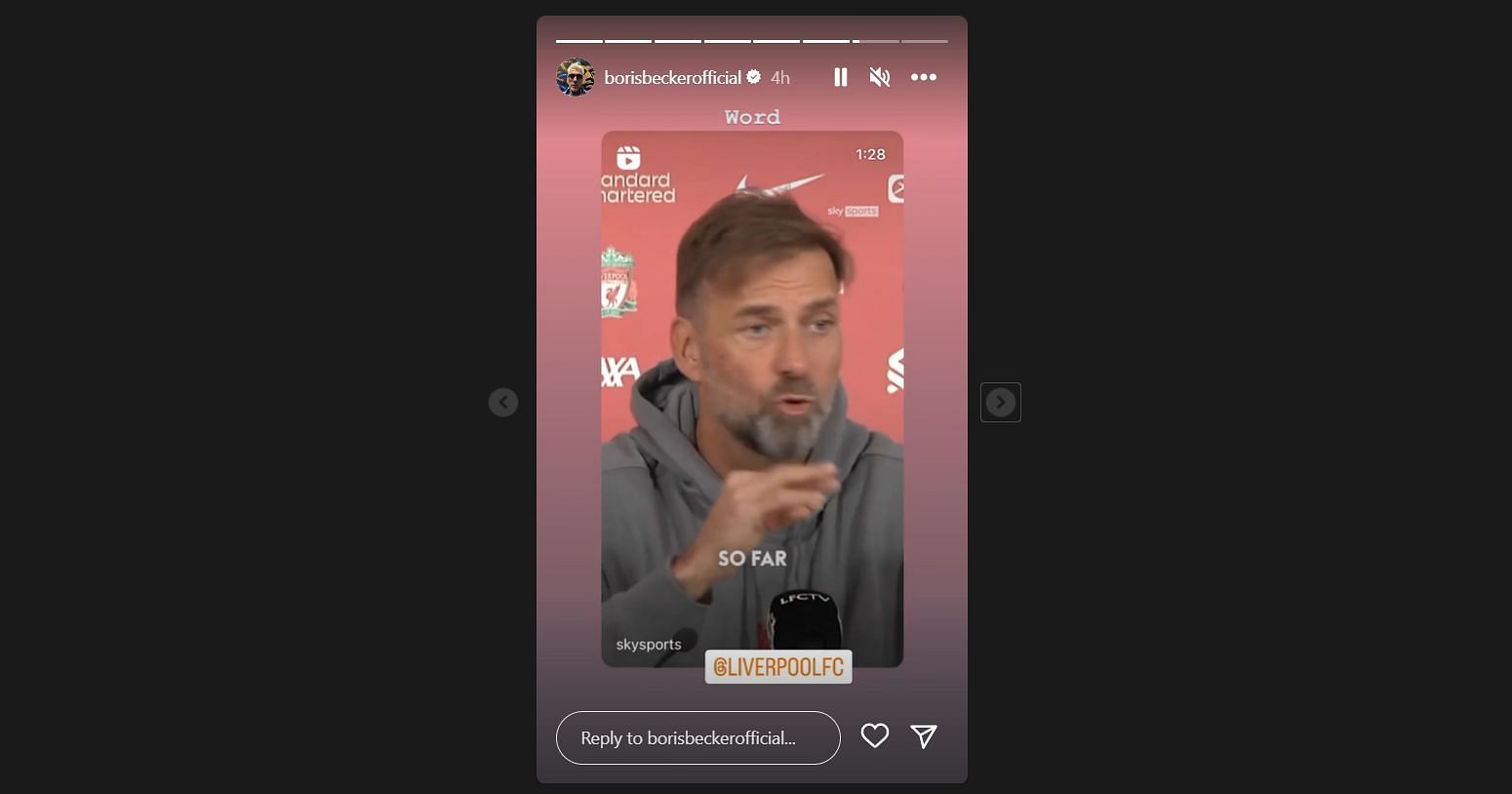 Screengrab from Boris Becker Instagram