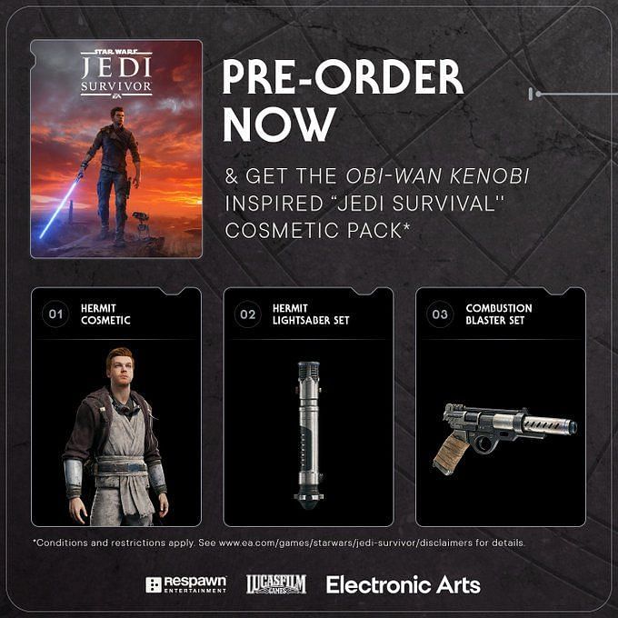 All Star Wars Jedi Survivor pre-order bonuses explained