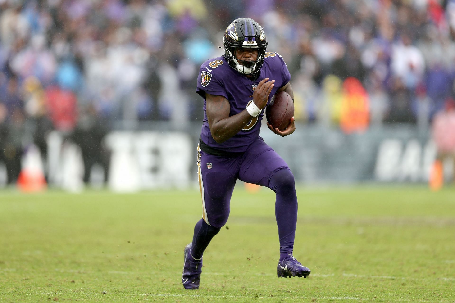 Lamar Jackson during Buffalo Bills v Baltimore Ravens