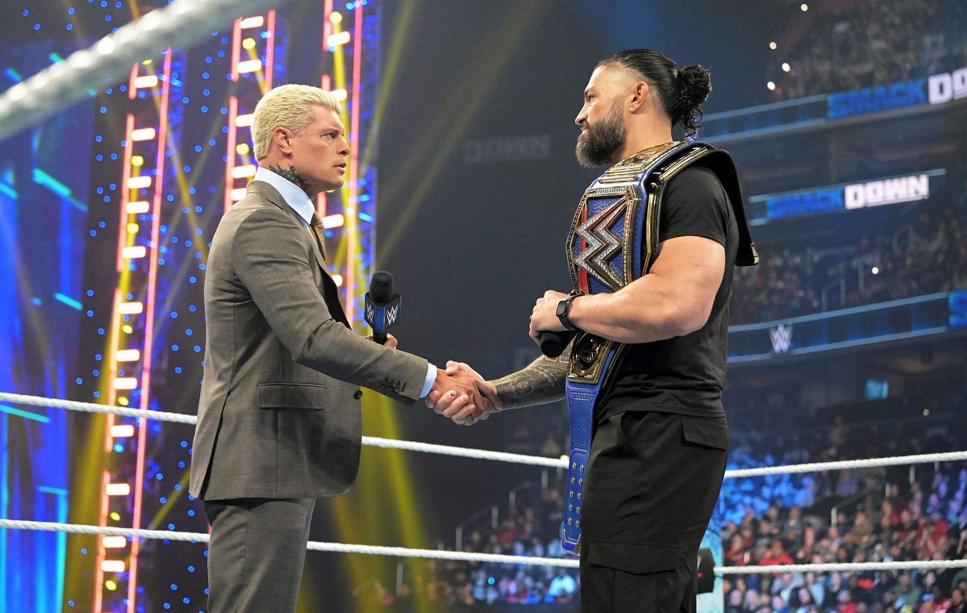 Handshakes will be out the window when Cody Rhodes faces Roman Reigns in Hollywood.