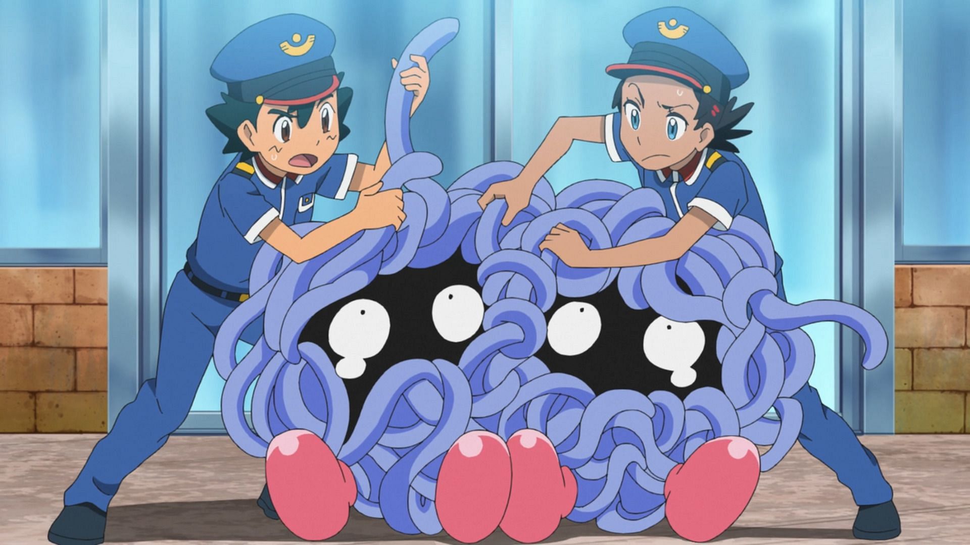 A pair of Tangela as they appear in the anime (Image via The Pokemon Company)