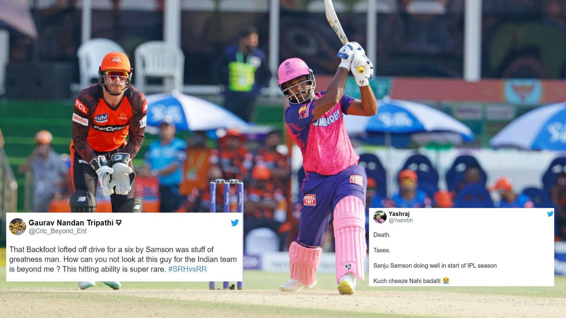 Fans were overjoyed to see Sanju Samson smash the SRH to all parts of the park. (P.C.:Twitter)