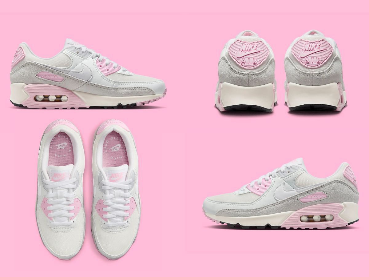 Upcoming Nike Air Max 90 &quot;Athletic Department&quot; sneakers come clad in soft pink and white hue. (Image via Sportskeeda)