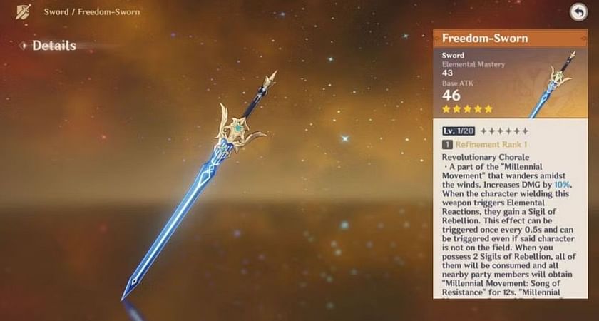 Best F2P weapons for Nilou in Genshin Impact: 3-star and 4-star Swords list