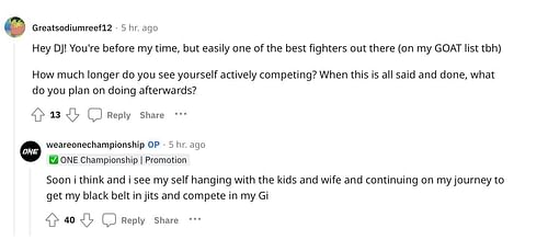 Demetrious Johnson in an "Ask Me Anything" session on Reddit