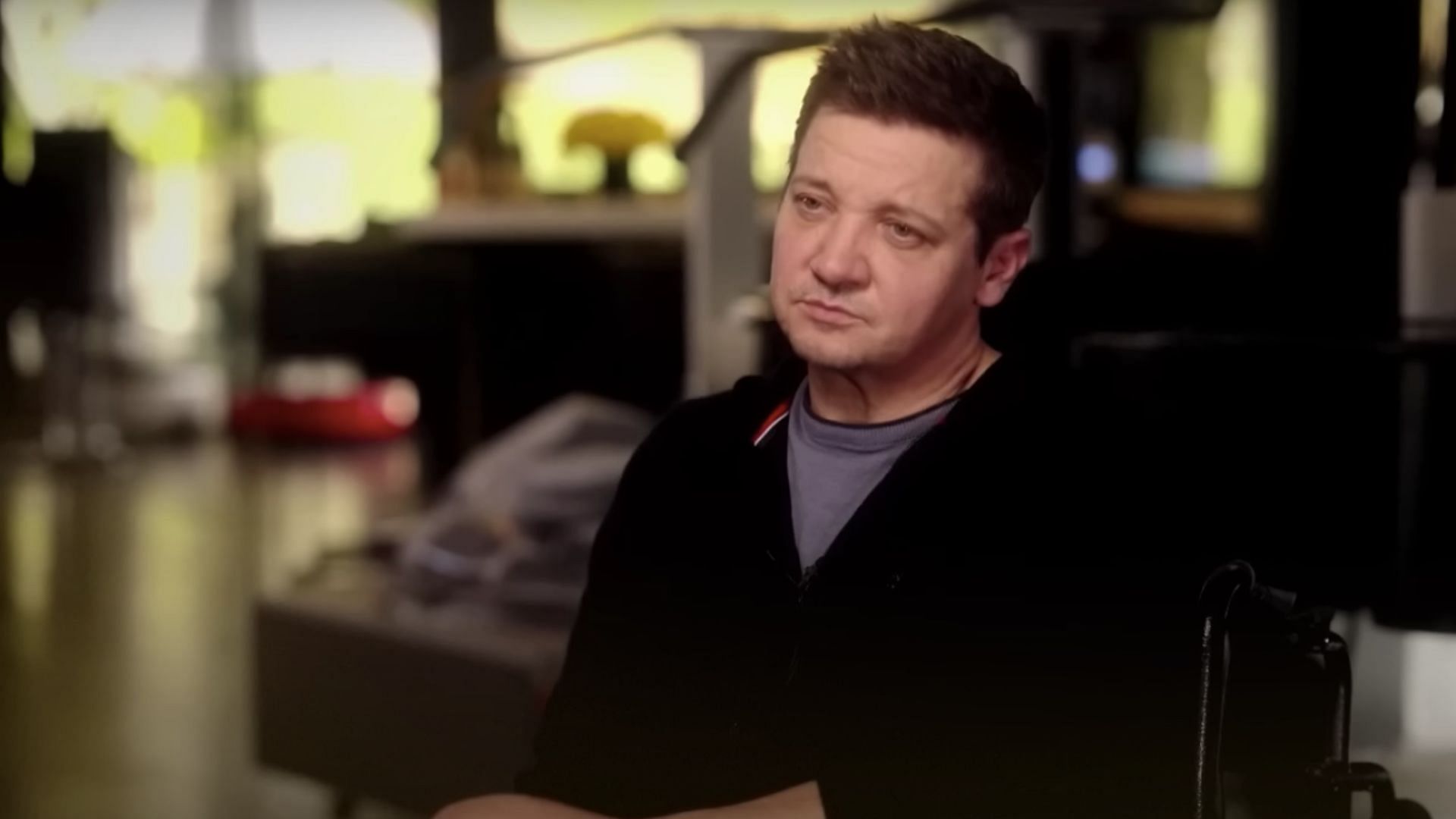 A still from Jeremy Renner: The Diane Sawyer Interview (Image via YouTube)