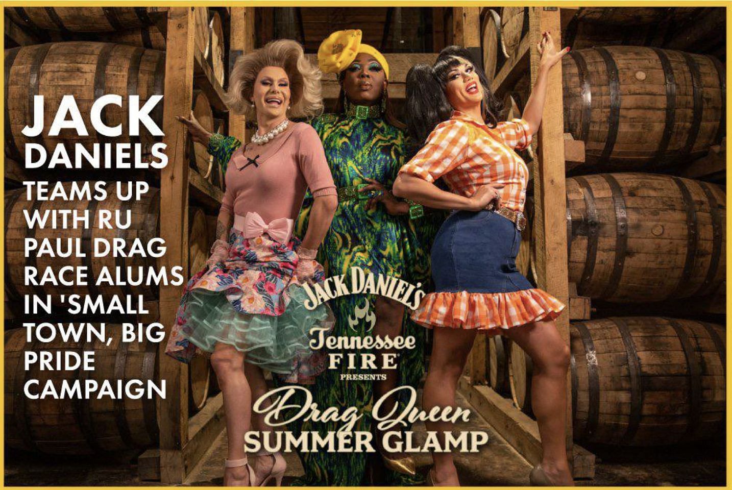 Jack Daniel&#039;s Summer Glamp 2021: A campaign dedicated to supporting the LGBTQ community, created in partnership with Fire whiskey. (Image via Jack Daniel&rsquo;s)