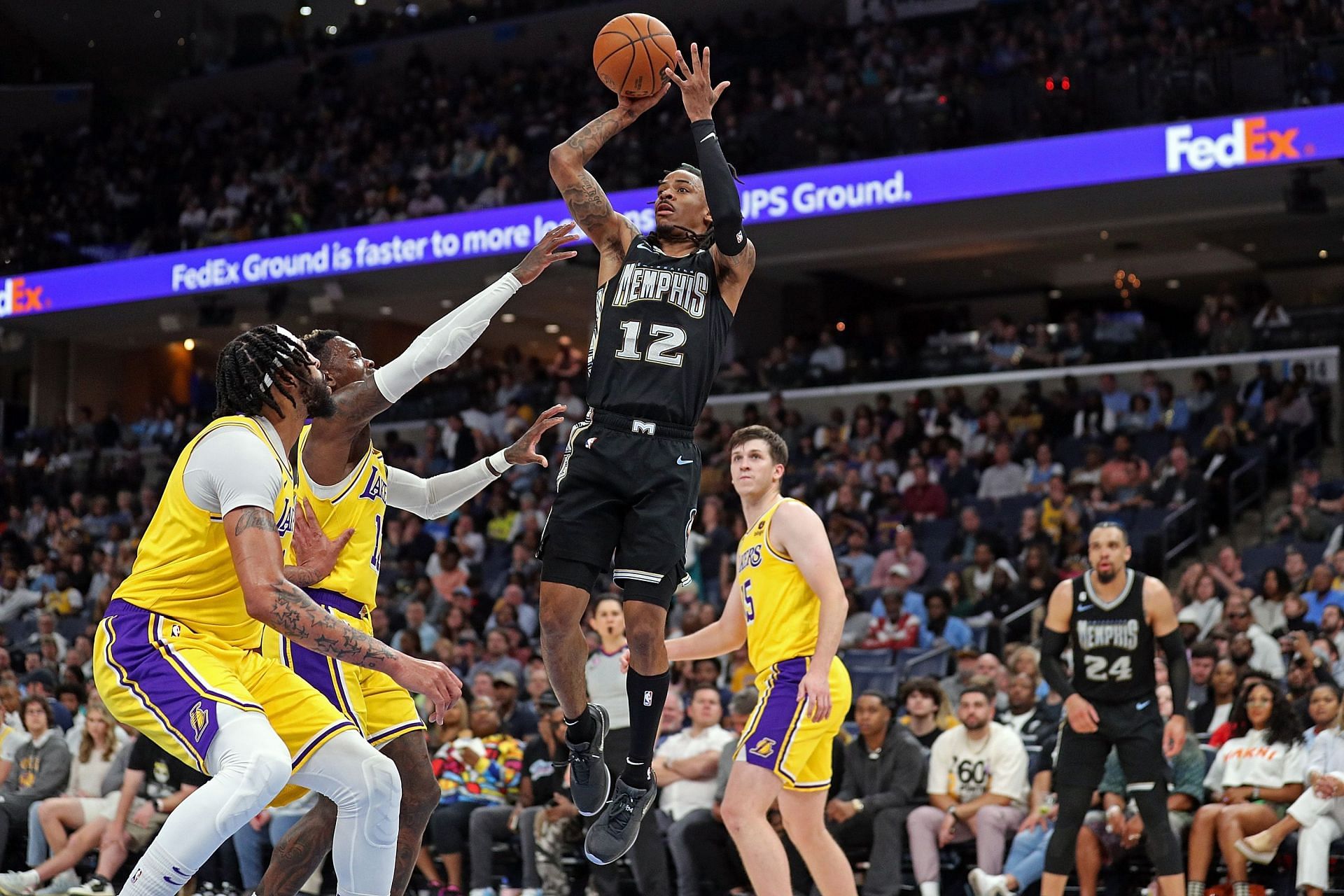 Ja Morant playing against the LA Lakers