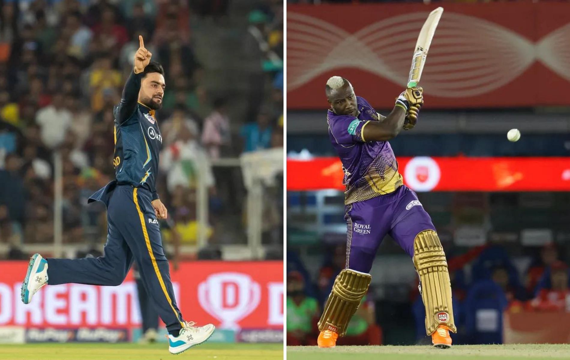 Rashid Khan (L) and Andre Russell (R). (Pics: IPLT20.com)