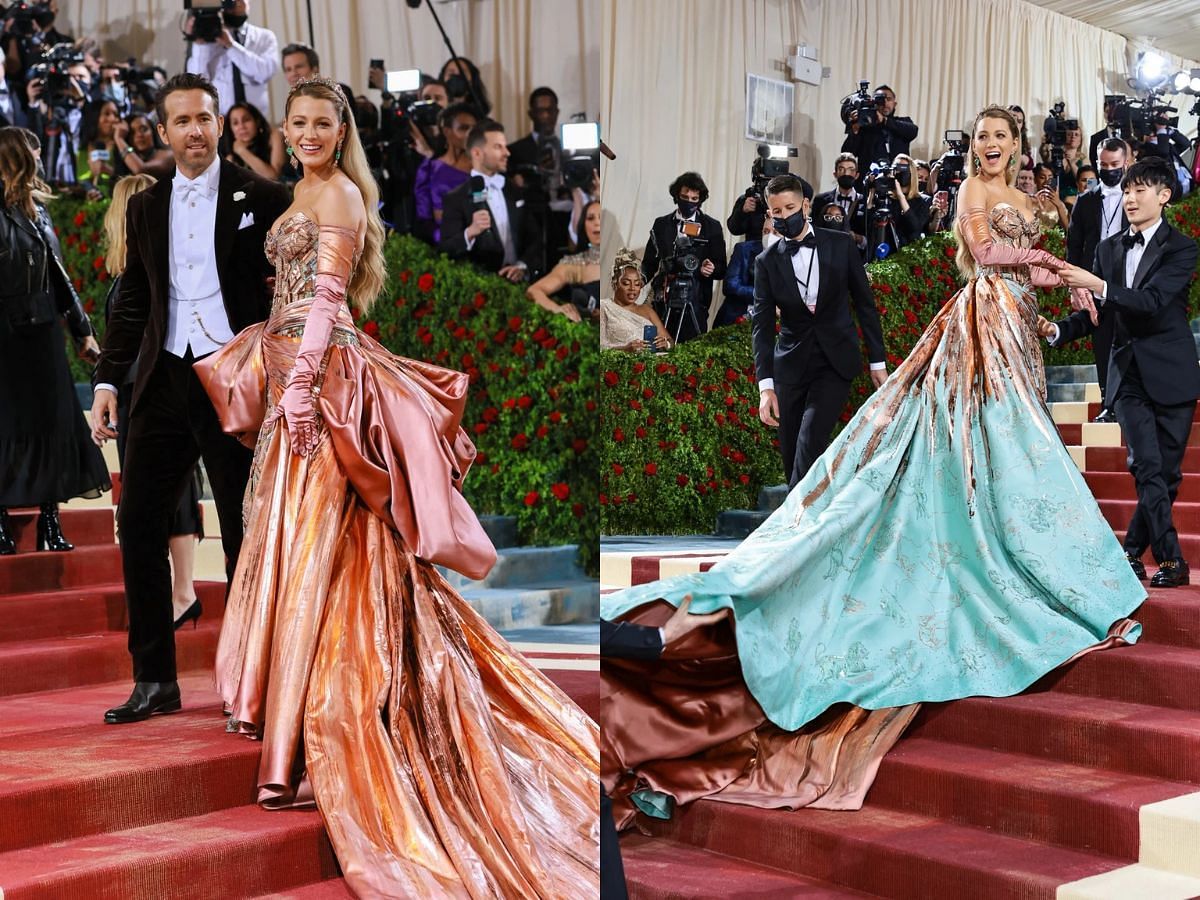 Blake Lively outfit transformation (Image via Getty Images)