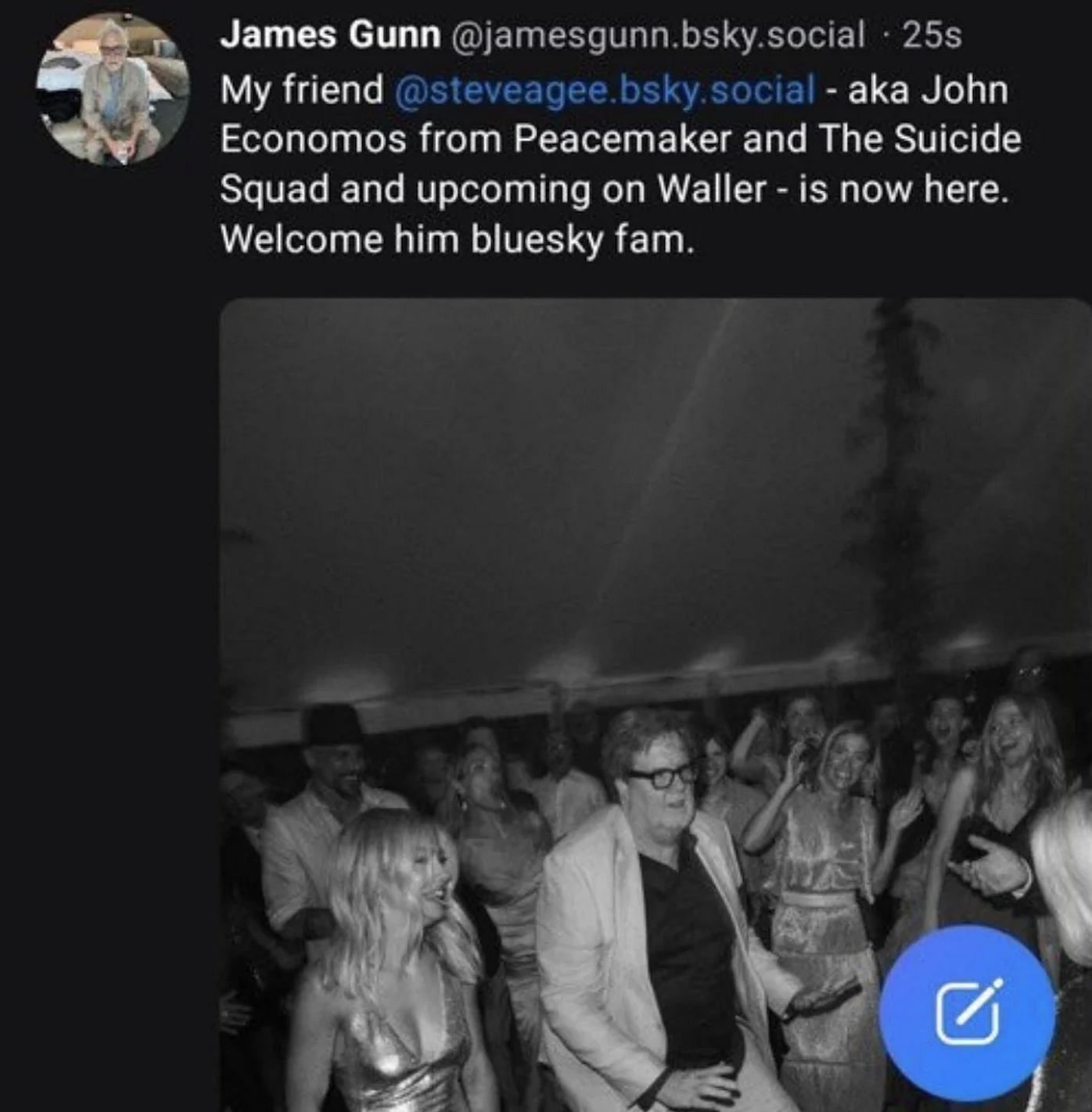 DCU head confirms Steve Agee's return to the DCU on his official Bluesky account (Image via James Gunn's Bluesky Account)