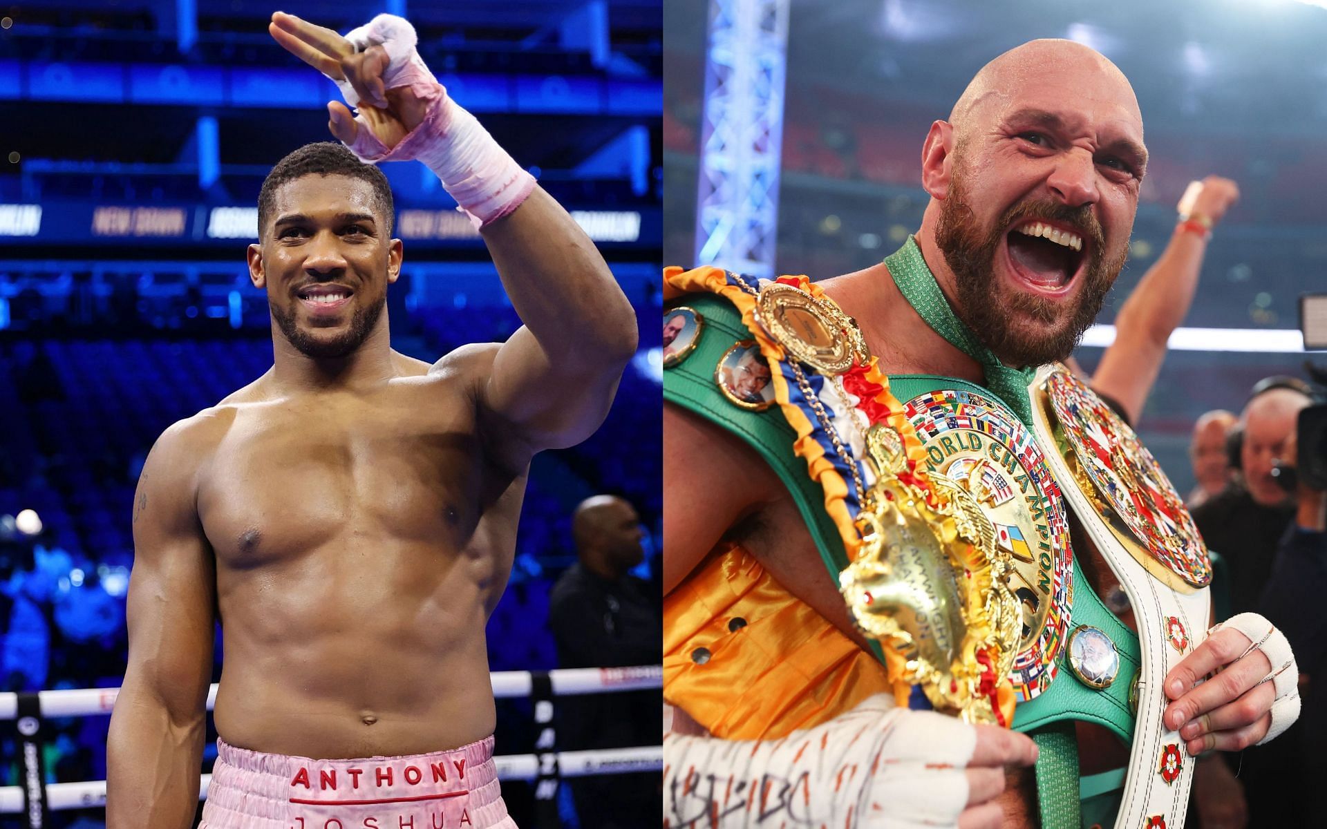 Anthony Joshua (L), and Tyson Fury (R).