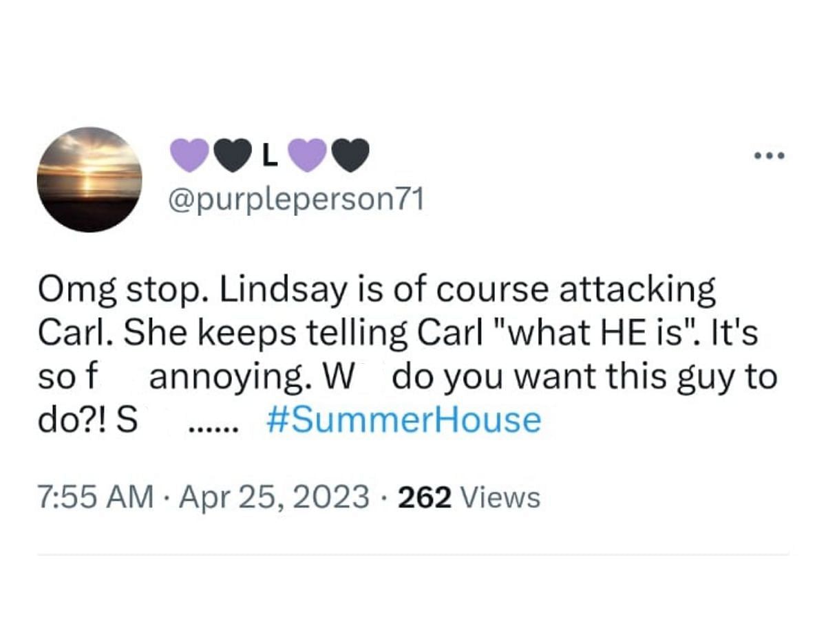 A fan reacted to Lindsay&#039;s drunken actions (Image via Twitter)