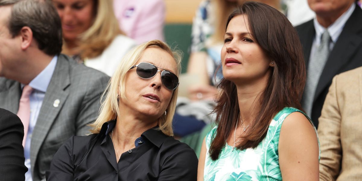 Martina Navratilova pictured with her wife
