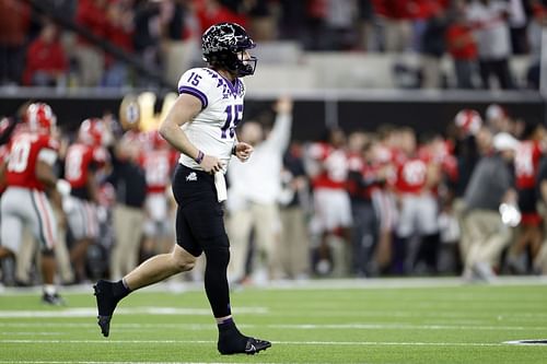 Max Duggan during 2023 CFP National Championship - TCU v Georgia