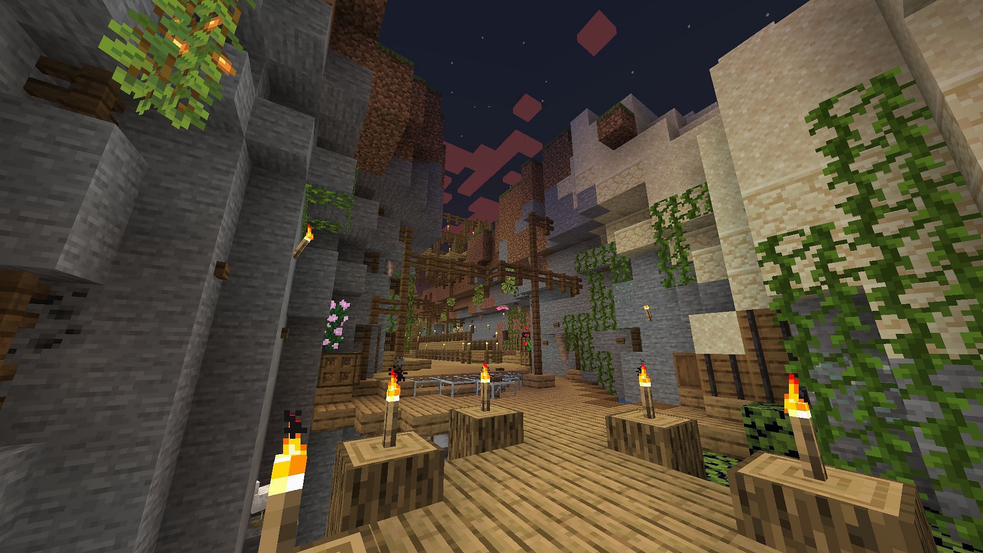 A ravine base in Minecraft (Image via u/Gh0stOfTheUchiha on Reddit)