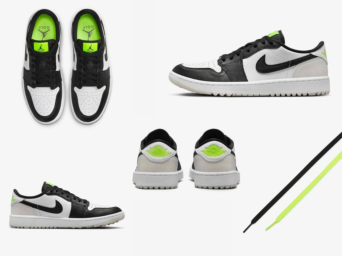 Nike Air Jordan 1 Low Golf Shoes White/Black/Phantom/Volt