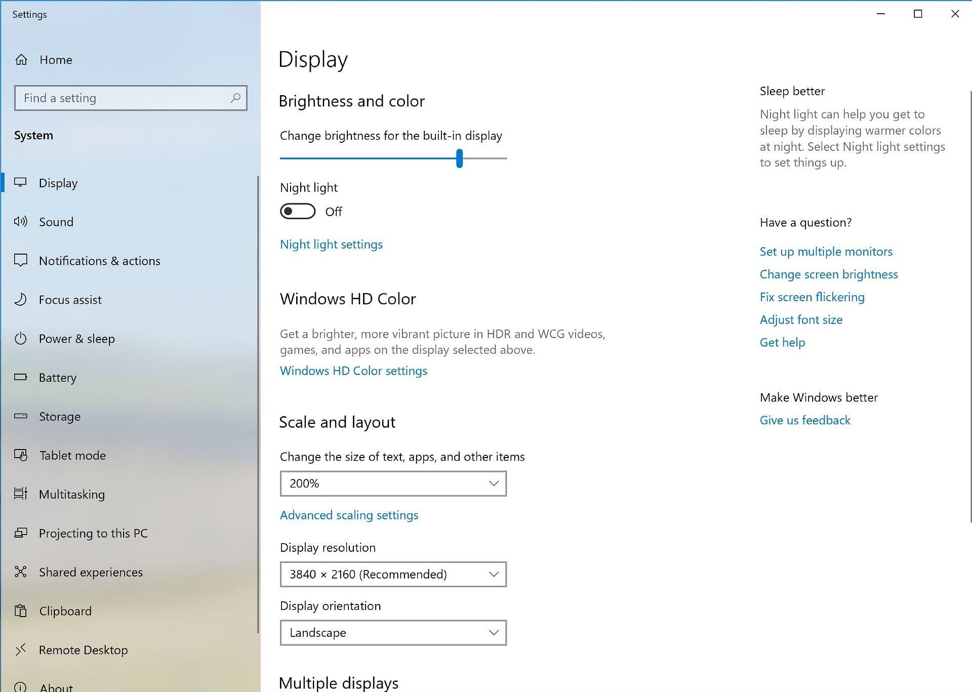 Lowering screen brightness (Image via Microsoft support)