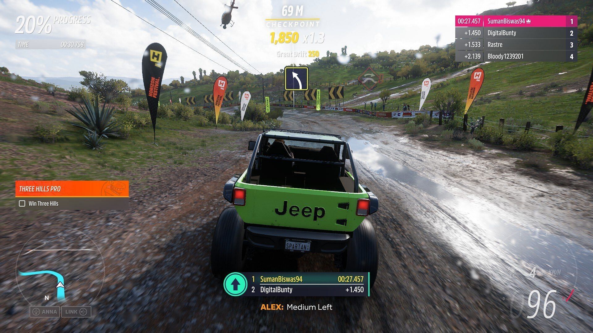 The split-times and narrator callout are easily one of the best new additions in Rally Adventure (Image via Forza Horizon 5)