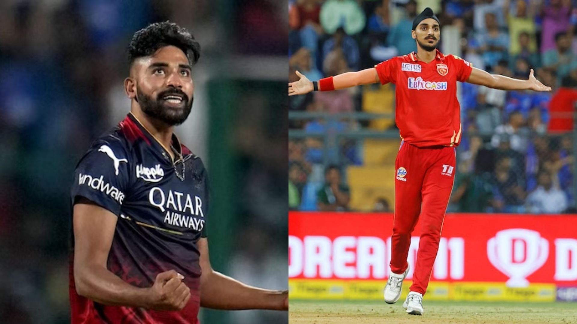 Which of Mohammed Siraj (left) and Arshdeep Singh (right) will win the Purple Cap in IPL 2023?