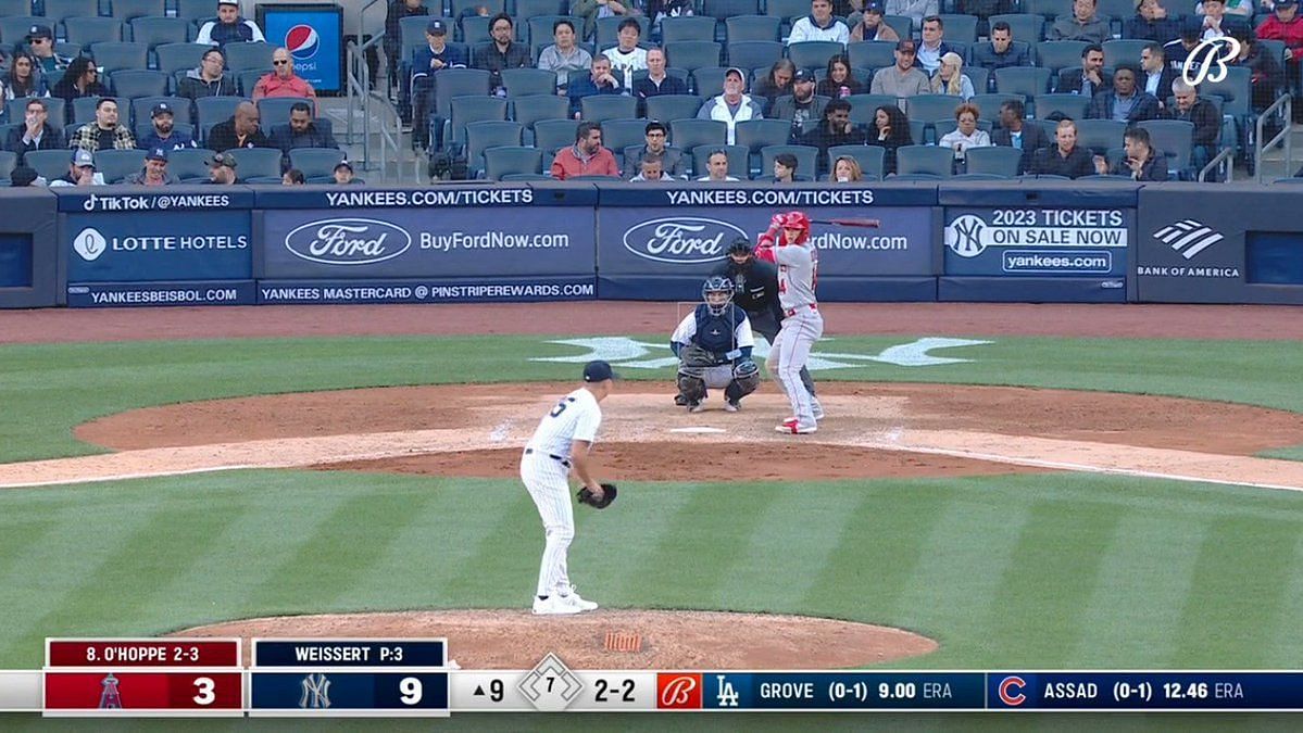 Logan O'Hoppe back at Yankees Stadium years after viral throw