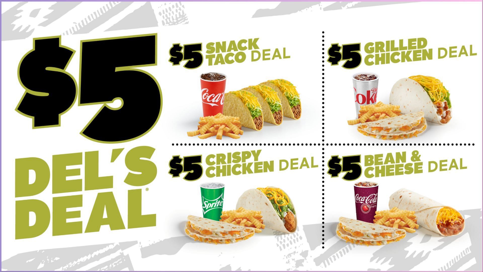 fans can enjoy the new $5 Del&rsquo;s Deal&reg; Value Meals starting April 13 at all participating restaurants across the country (Image via Del Taco)