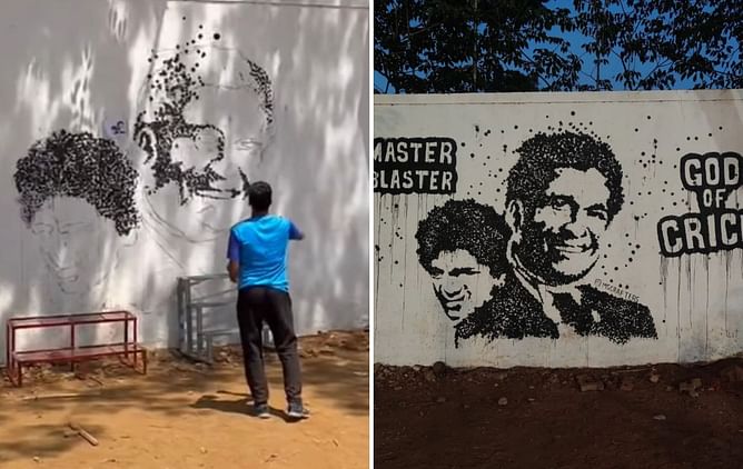 [Watch] Fans create unique painting for Sachin Tendulkar to celebrate his 50th birthday