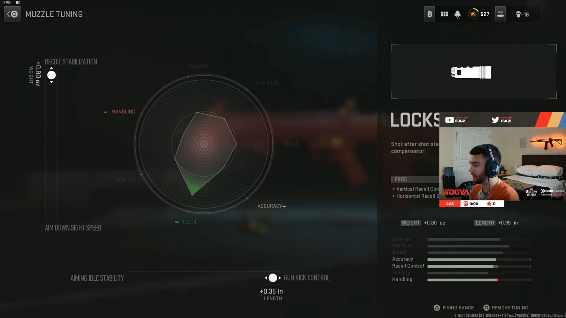 Tuning for Lockshot KT85 (Image via Activision and YouTube/FaZe Booya)