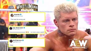 "That was the wrong call", "Wtf" – AEW stars react to Cody Rhodes' heartbreaking loss at WWE WrestleMania 39