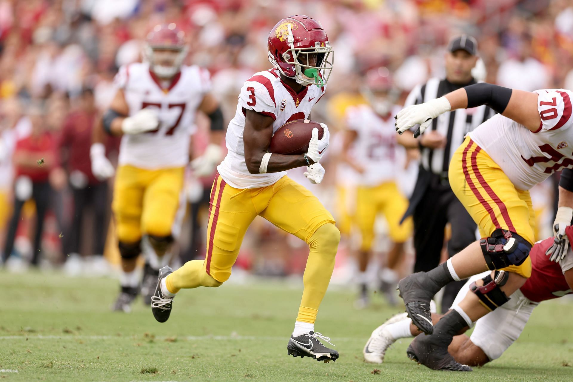 Jordan Addison during USC v Stanford