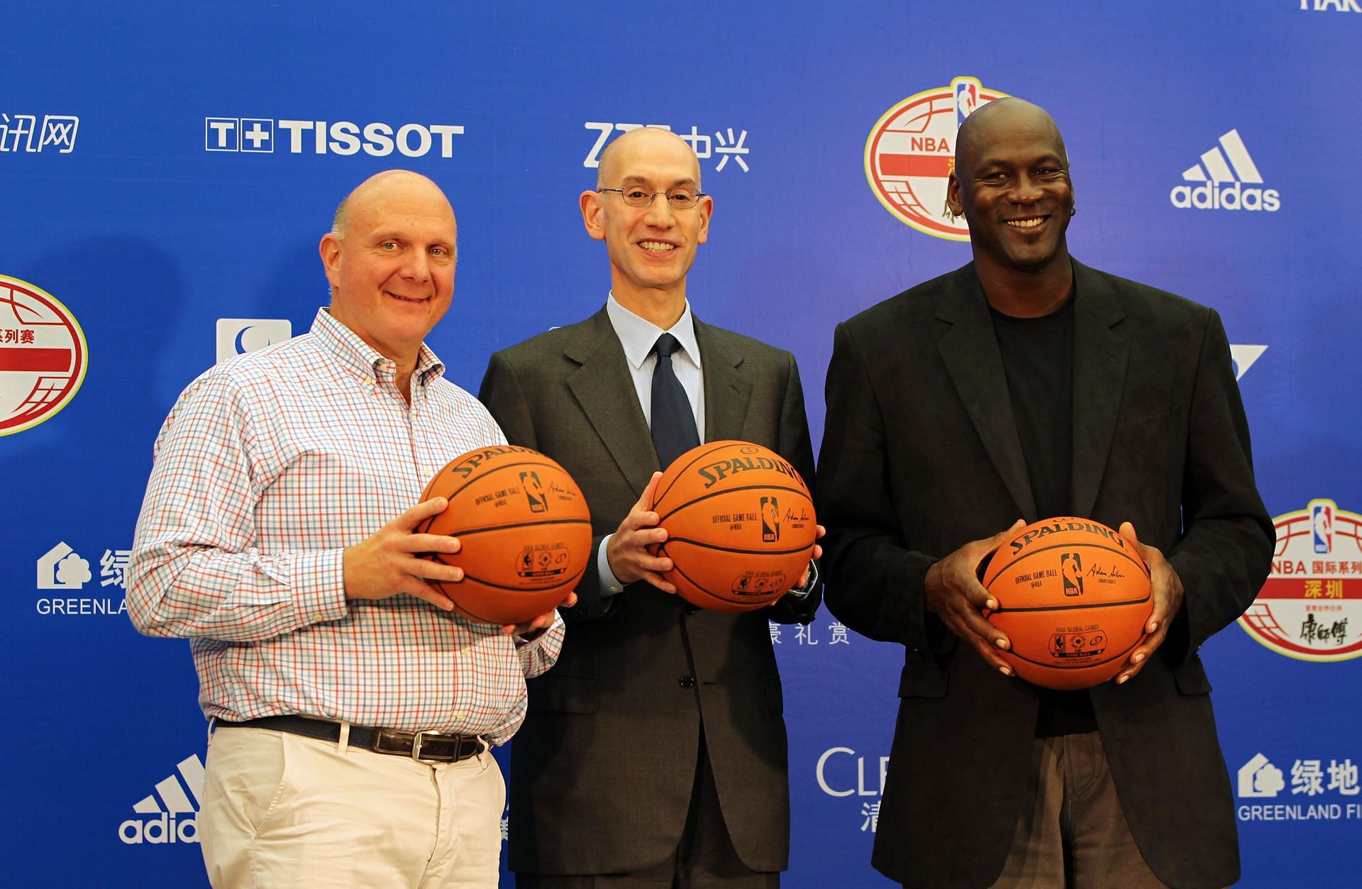 Steve Ballmer, Adam Silver and Michael Jordan