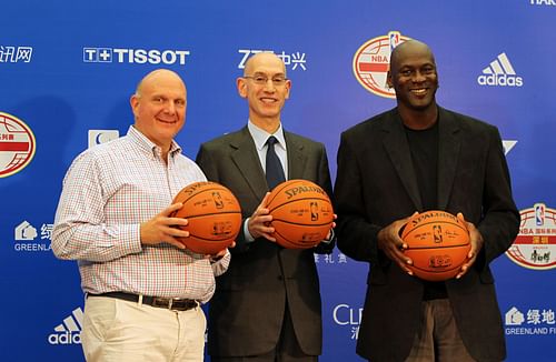 Steve Ballmer, Adam Silver and Michael Jordan