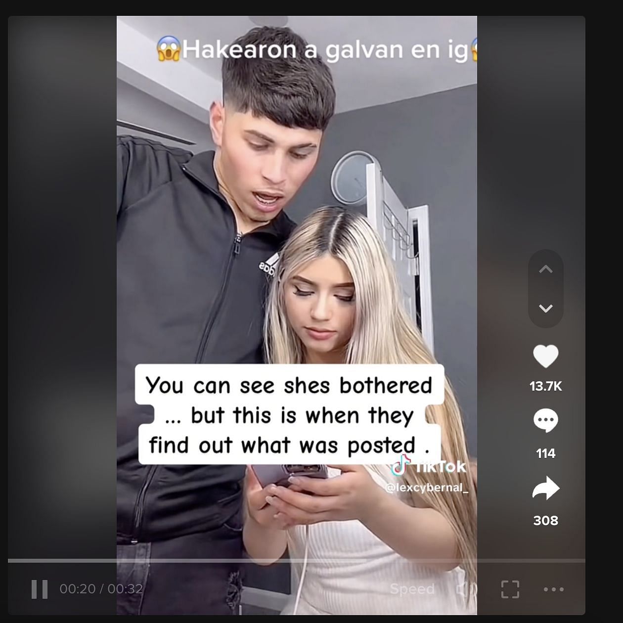 Fans informed El Galvancillo about his Instagram account being hacked, which shocked the influencer and his girlfriend. (Image via TikTok)
