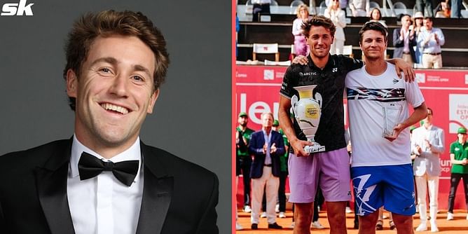 Casper Ruud jokes about owing Miomir kecmanovic a dinner after downing him in Estoril Open final