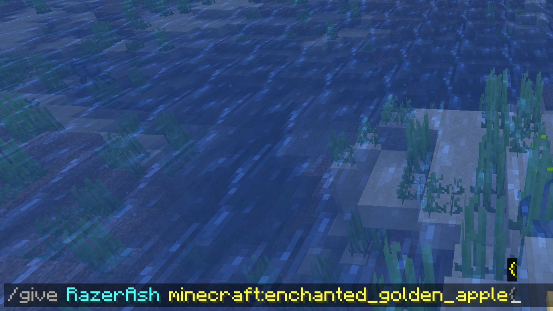 Technically, the easiest way to obtain an enchanted golden apple in Minecraft is by using a command with cheats enabled in a world (Image via Mojang)