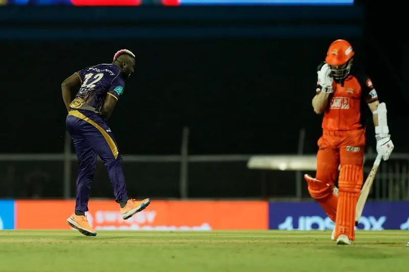 Andre Russell took a three-wicket haul in his last match against Sunrisers Hyderabad (Image Courtesy: IPLT20.com)
