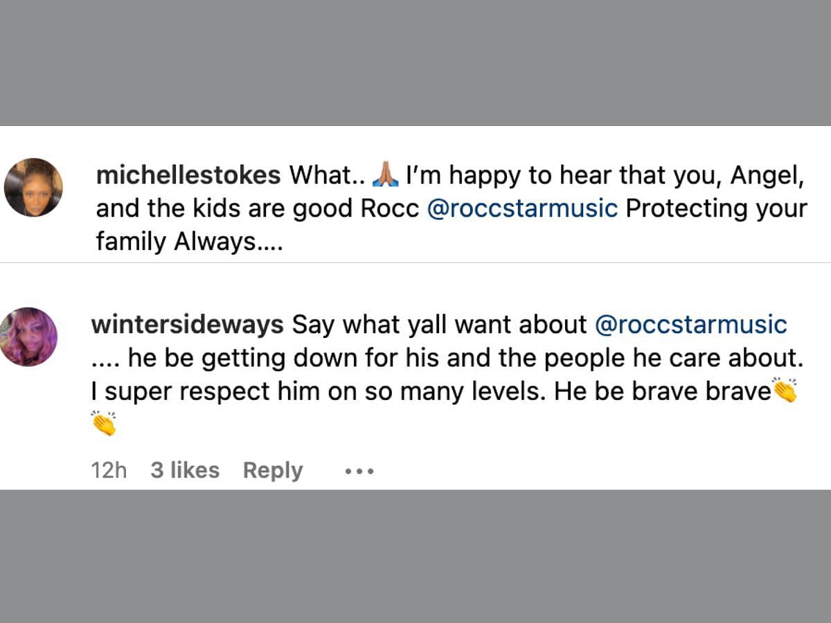 Netizens&#039; reaction to RoccStar&#039;s recent intruder news (Image via hollywoodunlocked/Instagram)