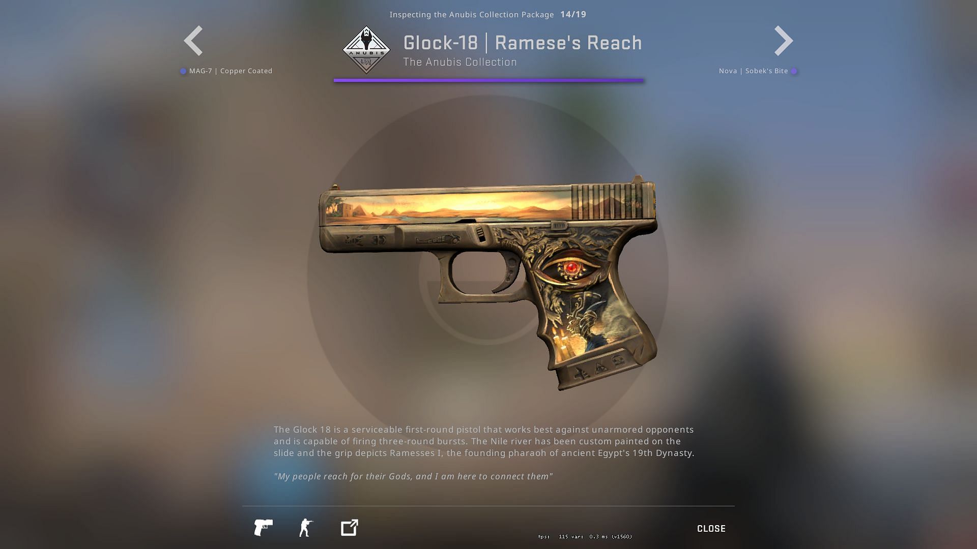 Glock-18 | Ramese&#039;s Reach (Image via Sportskeeda)