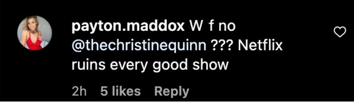 Fans react to Christine Quinn&#039;s absence from Netflix show (Image via Instagram/@netflix)