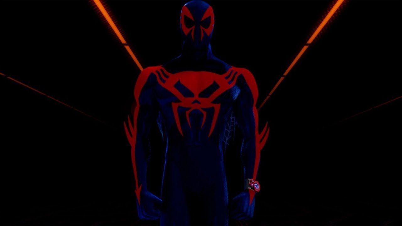 Spider-Man 2099, a futuristic superhero set in a dystopian New York City of 2099 (Image via Sony Pictures)
