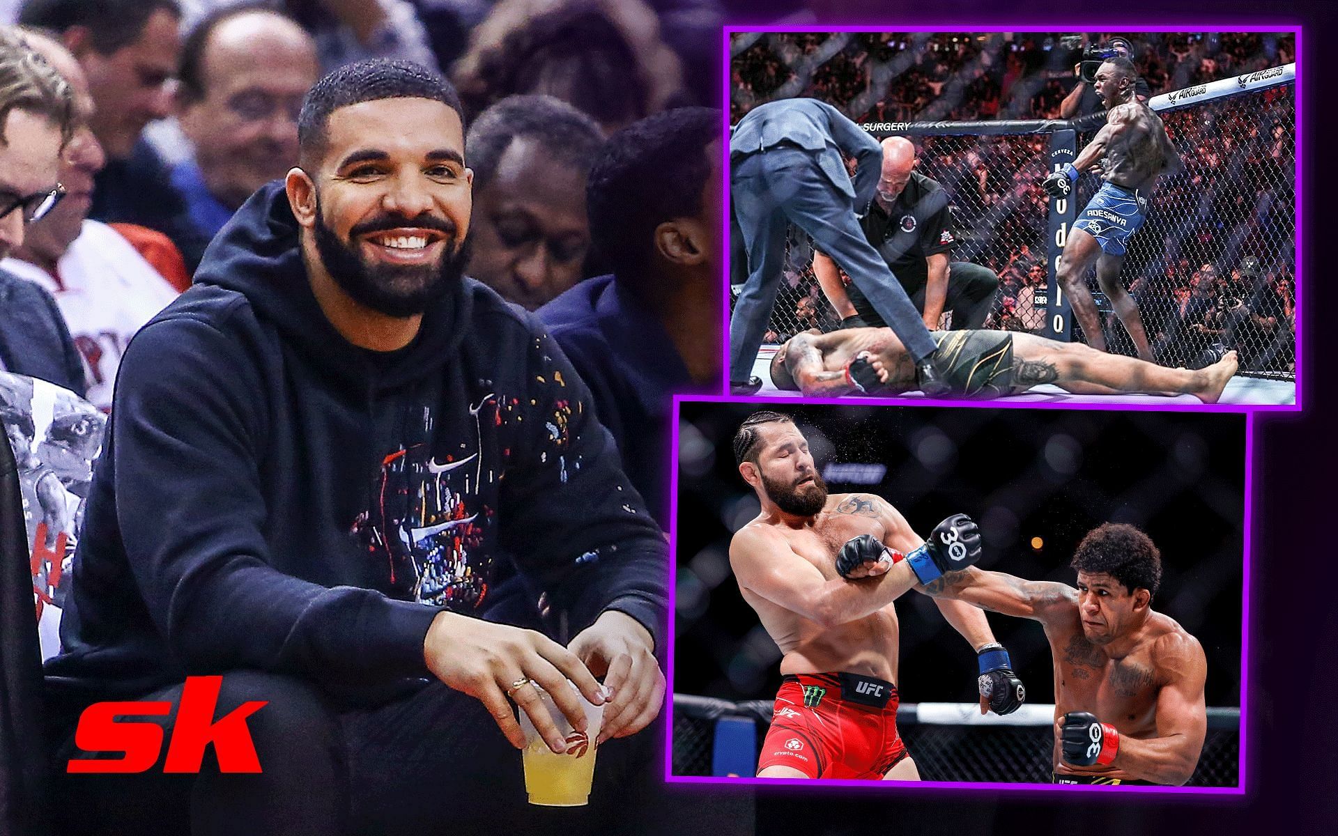 Drake (right) UFC 287 fight pics (right) [Image courtesy @UFC on Instagram]