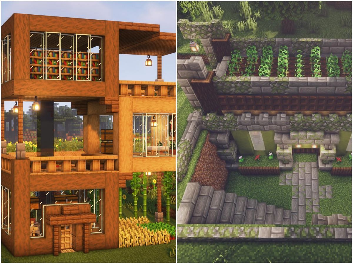 Players can let their imaginations run wild and create almost any kind of house in Minecraft (Image via Sportskeeda)