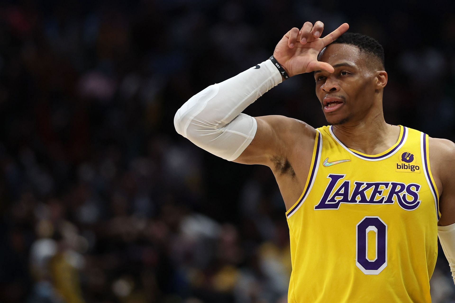 Russell Westbrook playing for the LA Lakers