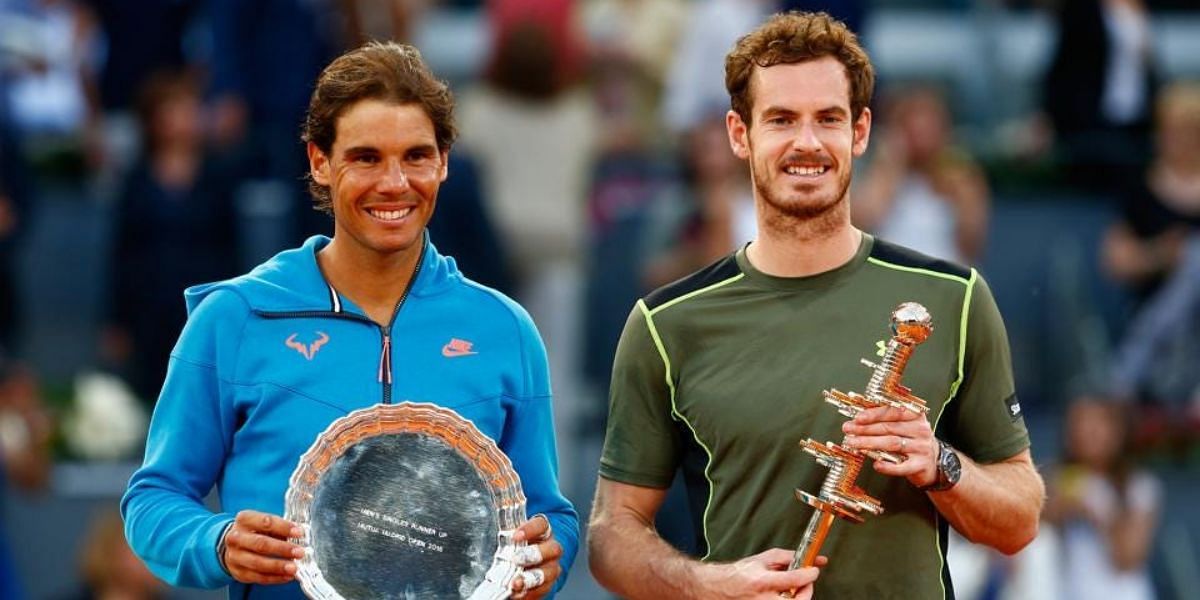 Rafael Nadal and Andy Murray pictured at the 2015 Madrid Open