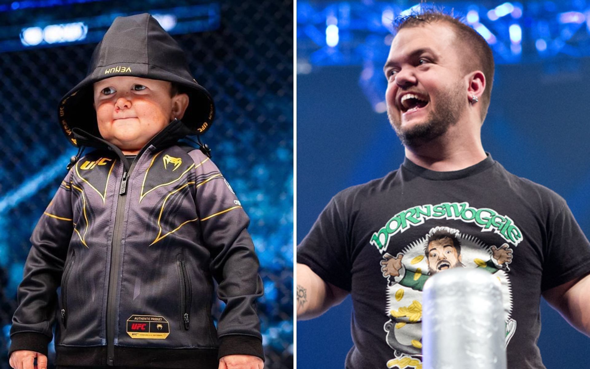 Hasbulla [Left], and Hornswoggle [Right] [Photo credit: @Hasbulla_NFT - Twitter, and wwe.com]