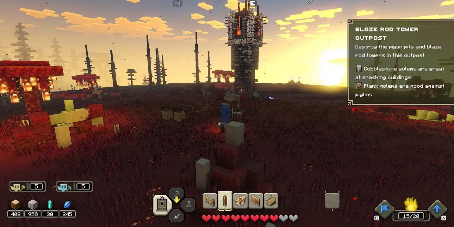 The Blaze Rod Tower is up first (Image via Mojang)