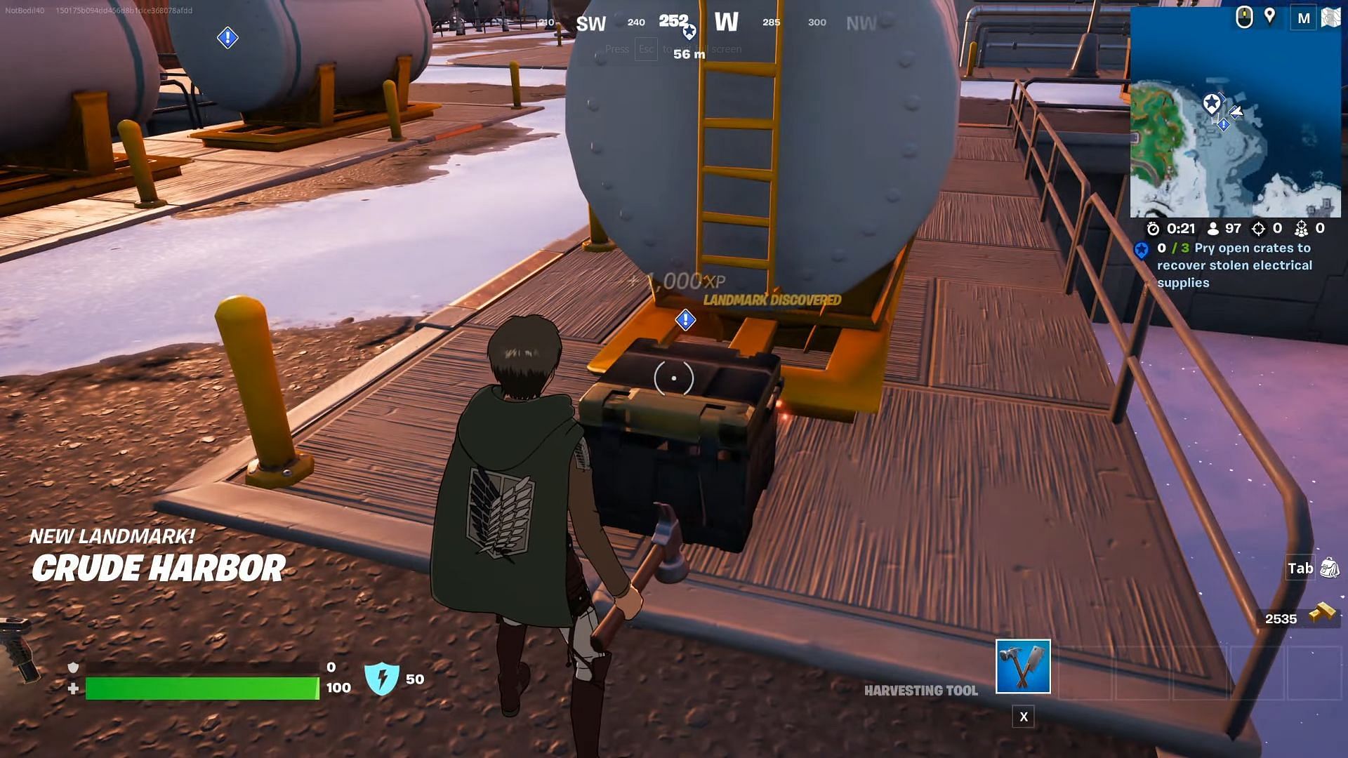 Pry open the crates using the Harvesting Tool (Image via YouTube/Bodil40)